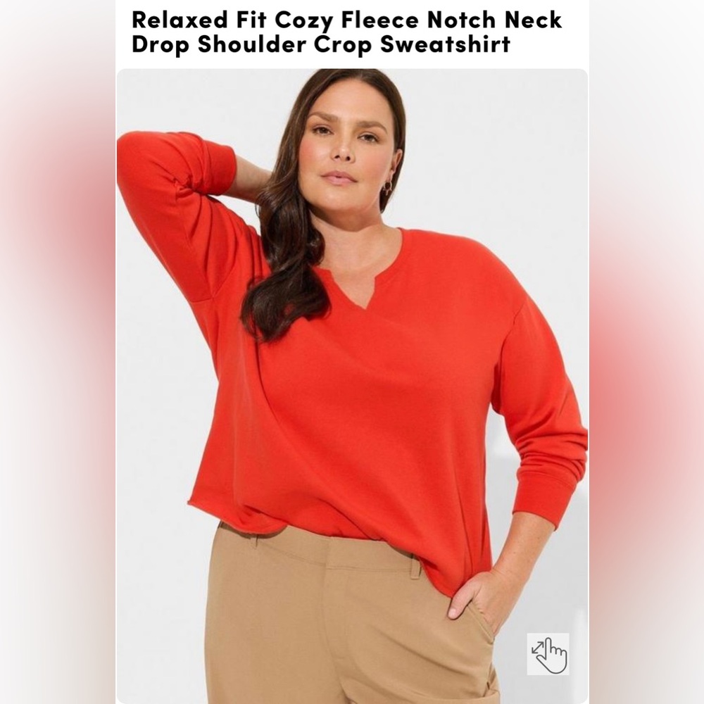 Torrid Relaxed Fit Cozy Fleece Notch Neck Drop Shoulder size 4